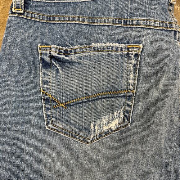 BKE Easy Street Stretch Bootcut Jeans Mens 34x33.5 Blue Faded Distressed Denim‎ - Picture 14 of 16